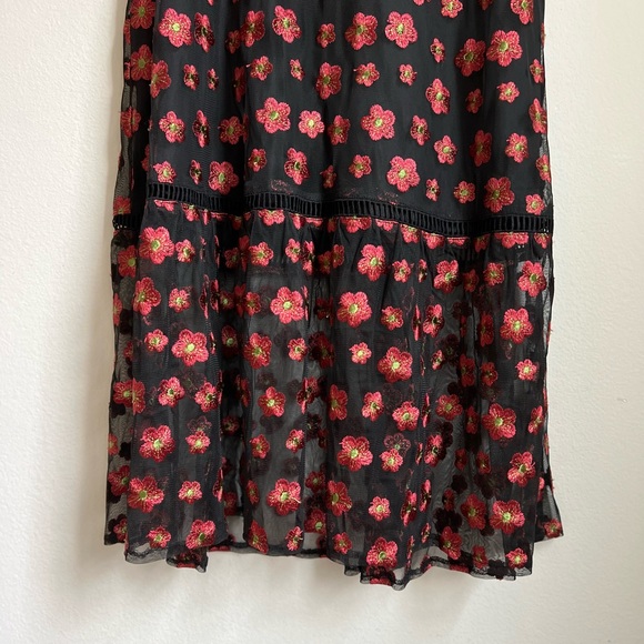 Jack by BB Dakota Dress Black Floral Sheer Midi Dress - Picture 8 of 11